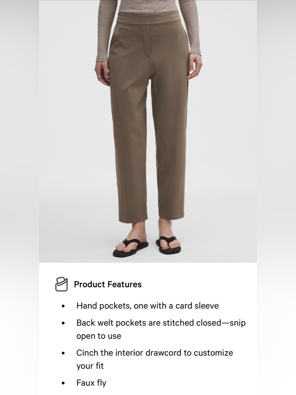 New Lululemon Daydrift High-Rise Trouser *Tall Nomad Size Small 30” Inseam NWT - Picture 11 of 16
